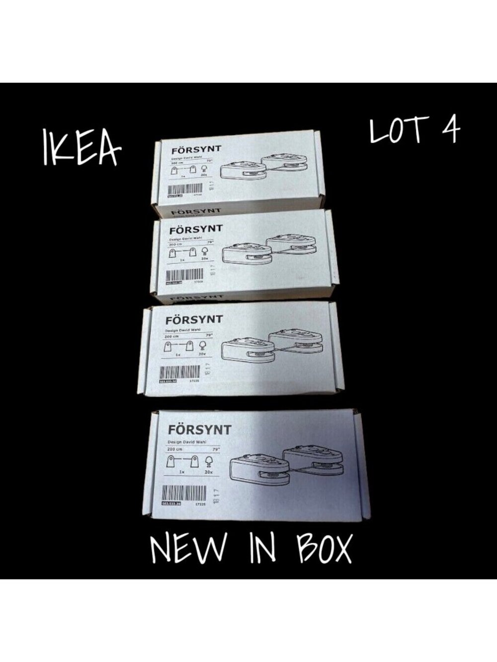IKEA Forsynt Curtain Wire for Curtain Mounting White Size 79"  X 4 New In Box
